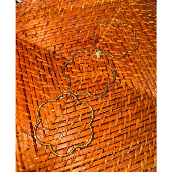 Kate Spade Flower Triple Bangle Linked Bracelet Gold Tone for Stacked Look GUC - Picture 5 of 6